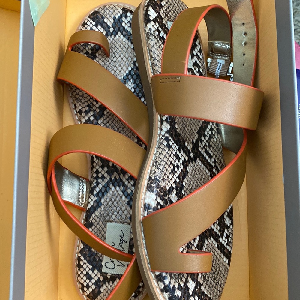 Brown Snakeskin Sandals